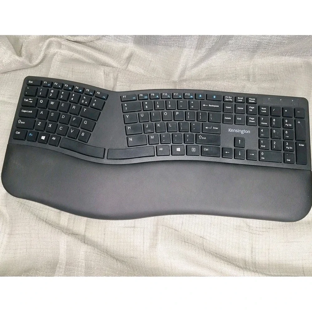 Kensington Pro Fit Ergo Wireless Keyboard Tested Dongle Included Wrist Rest
